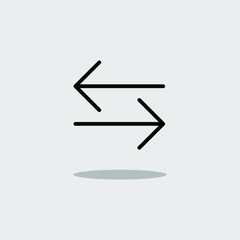 Transfer arrows icon. Data transfer vector icon. Arrow to left and right symbol for your web site design, logo. Vector illustration on gray background
