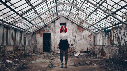 The girl with red hair