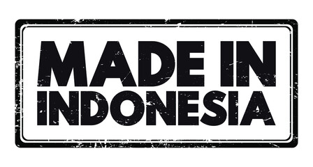 Made in Indonesia text emblem stamp, concept background