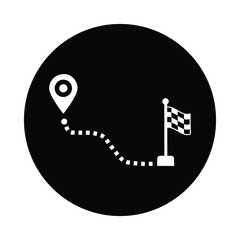 Route, map icon. Black vector sketch.65