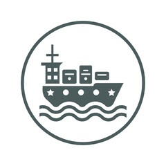 Ship, boat icon. Gray vector sketch.65