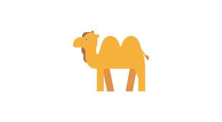 Camel silhouette vector illustration isolated on white. Two-humped desert animal.