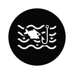River, sea, catching, fish icon. Black vector sketch.65