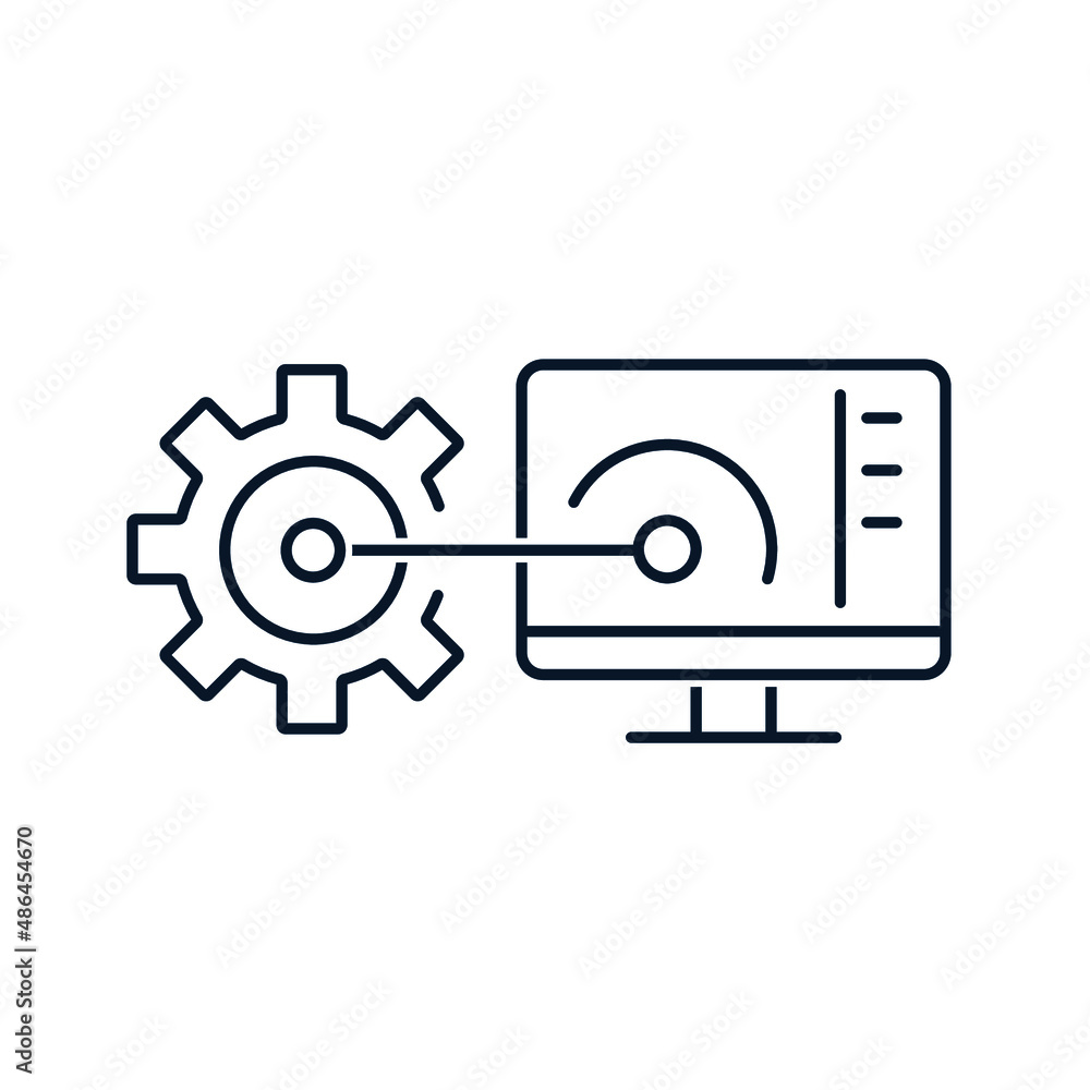 Poster the concept of software development, automation technology, system security update, data processing,