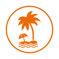 Summer, vacation icon. Orange vector sketch.65