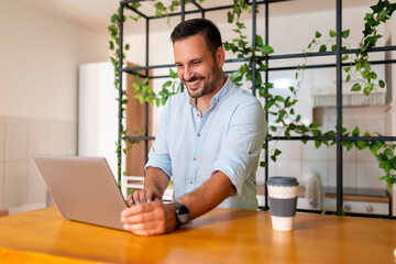 Man working remotely from home