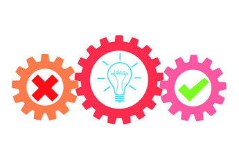 Colored gears, concept teamwork, staff, partnership