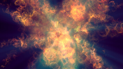 Plakat fire flame explosion in space