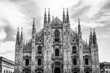 Facade of the Duomo Cathedral in Milan, Lombardy , Italy