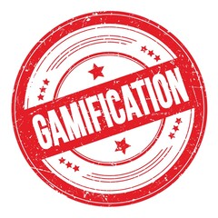 GAMIFICATION text on red round grungy stamp.