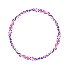 ベリー系　水彩のリーフ・植物のリース・フレームセット　ラスター素材