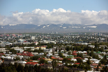 Blick über die isländische Hauptstadt Reykjavik vom Turm der Hallgrimskirkja