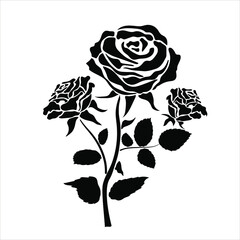 Beautiful flower. Conceptual design. Stylized floral symbol. Vector illustration, stencil, rose vector.