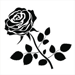Beautiful flower. Conceptual design. Stylized floral symbol. Vector illustration, stencil, rose vector.