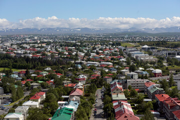 Blick über die isländische Hauptstadt Reykjavik vom Turm der Hallgrimskirkja