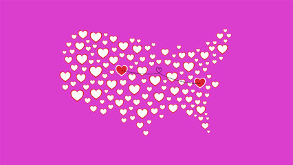 USA heart map editable copy space template banner