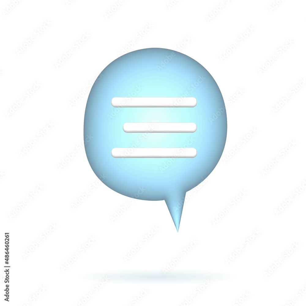 Poster chat speech 3d bubble for communication concept and web ui