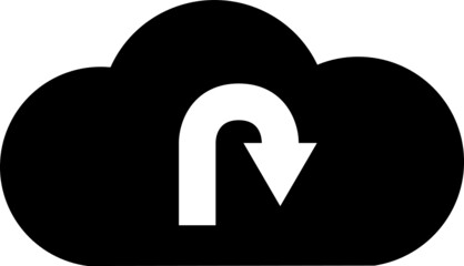 Cloud U turn back arrow  icon