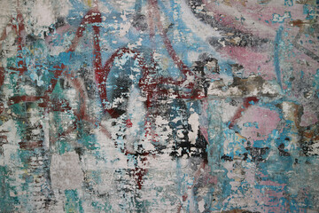 Abstract colorful urban street art graffiti texture background. Close up of urban modern art wall paint.