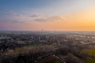 Leipzig Skyline Spring Germany Saxony - Drone Aerial Shot