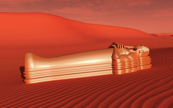 Sarkophag in einer Sandwüste