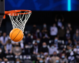 basketball game focus on ball