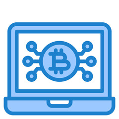 Obraz premium laptop blue style icon