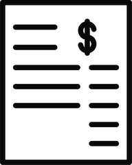 Invoices Line Icon