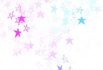 Obraz na płótnie Canvas Light Pink, Blue vector texture with beautiful stars.