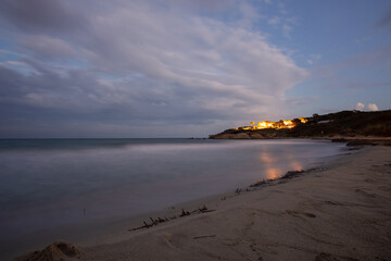 long exposure photography on the beach at sunset
