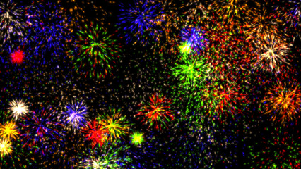 Obraz na płótnie Canvas fireworks color illustration isolated on black background