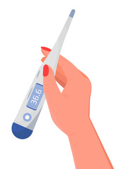 hand with thermometer