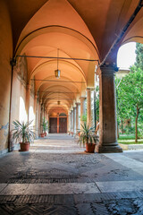 Courtyard and gallery of the Basilica of Sant'Andrea delle Fratte in Rome