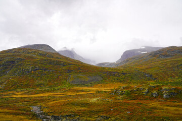 Beautiful landscape in Norway in fall 2021.