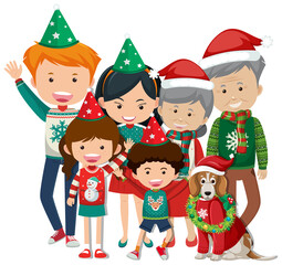 Obraz na płótnie Canvas Happy family in Christmas theme