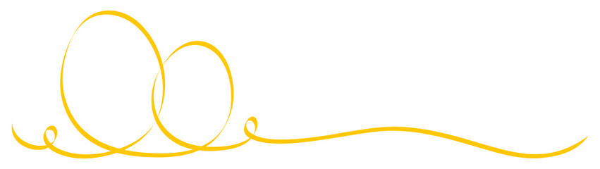 2 Verbundene Ostereier Kalligrafie Gelbes Band