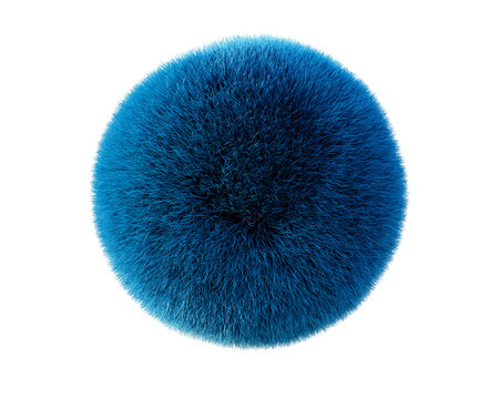 Blue sphere shaped fabric isolated on white background. 3d rendering