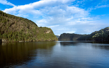Fototapeta na wymiar Norway fjords, with lake and mountains