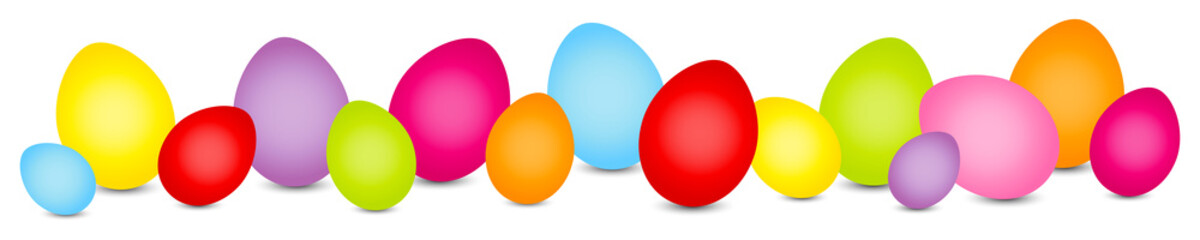 Banner Bunte Ostereier Regenbogenfarben