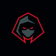 Ninja Assassin Mascot Character Logo. Ninja e sports logo gaming mascot.