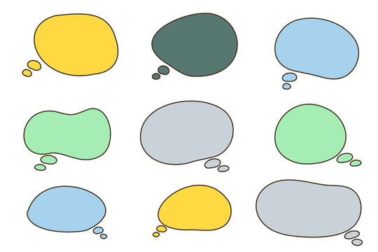 Simple hand-painted colorful speech bubble frame