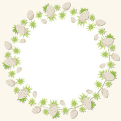 easter eggs border egg grass circle text frame background ads bunner