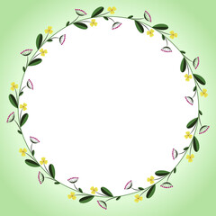 flowers text frame bright flowers background empty yellow pink white wreath