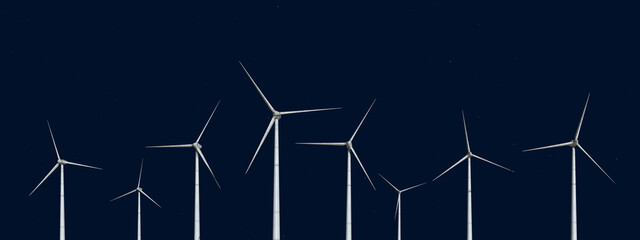 Windkraftanlagen bei Nacht
