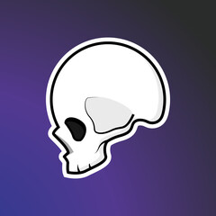 Side View Skull Emblem in Cartoon Style. Could be used for Gaming Community or E-sport logo