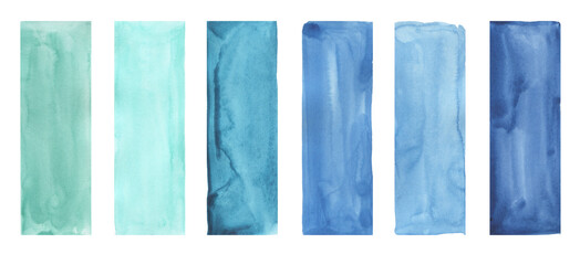Watercolor blue color palette Backgrounds Clipart, Brush strokes illustration, Design elements, Paint splatters set