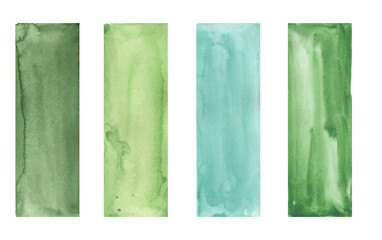 Watercolor green color palette Backgrounds Clipart, Brush strokes illustration, Design elements, Paint splatters set