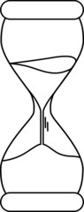 Sandglass measuring the passing time. Vector illustration one line. Linart hourglass.