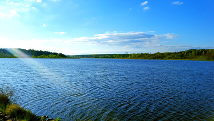 Lake landscape view.