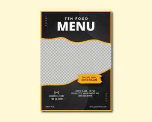 Modern Food Menu Flyer Template brochure poster and banner design vector template in A4 size